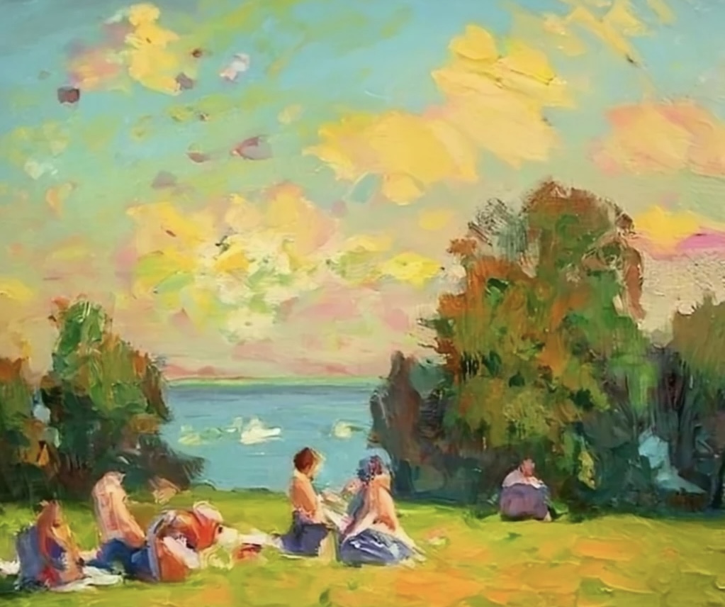 craiyon_100956_impressionist_painting_of_people_enjoying_a_summer_day_outside_in_a_lawn